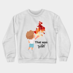 funny design with ketchup stain and kid Crewneck Sweatshirt